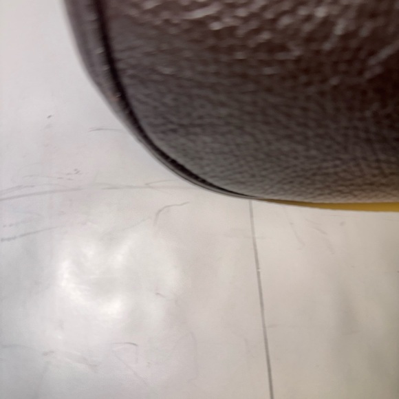 Vintage Italian Dark Brown Pebbled Leather Shoulder Bag Tote Bag - Picture 7 of 14